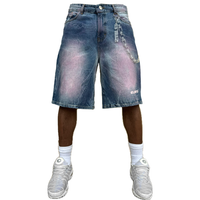 jorts denim baggy magenta