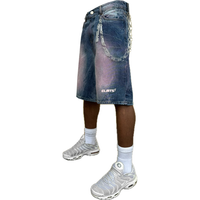 jorts denim baggy magenta