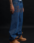 THORN BAGGY DENIM – BLUE CRIMSON