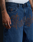 THORN BAGGY DENIM – BLUE CRIMSON