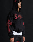HOODIE CATHEDRAL BLACK&RED