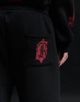 SWEATPANTS CATHEDRAL BLACK&RED