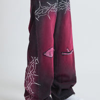 DENIM BAGGY BARBED WIRE BLACK/PINK