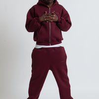 HOODIE ZIP BORDEAUX