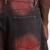 DENIM BAGGY BARBED WIRE BLACK/RED