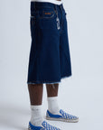 JORTS BAGGY DARK BLUE FRAY