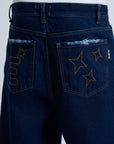 JORTS BAGGY DARK BLUE FRAY