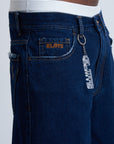 JORTS BAGGY DARK BLUE FRAY