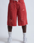 JORTS BAGGY RED DAMAGE