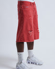 JORTS BAGGY RED DAMAGE