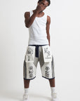 JORTS RAW DENIM DOUBLE TWO IN ONE BLU