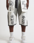 JORTS RAW DENIM DOUBLE TWO IN ONE BLACK
