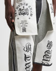 JORTS RAW DENIM DOUBLE TWO IN ONE BLACK