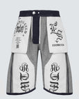 JORTS RAW DENIM DOUBLE TWO IN ONE BLU