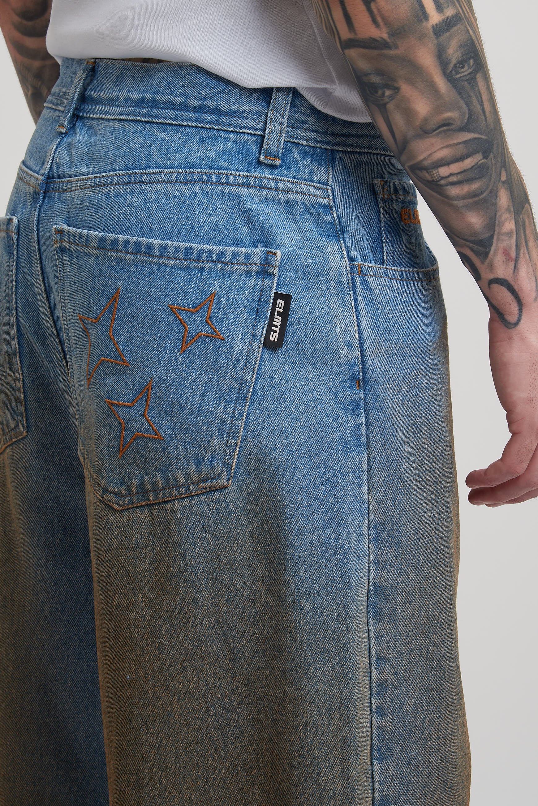 OMBRE' WASH DENIM BAGGY