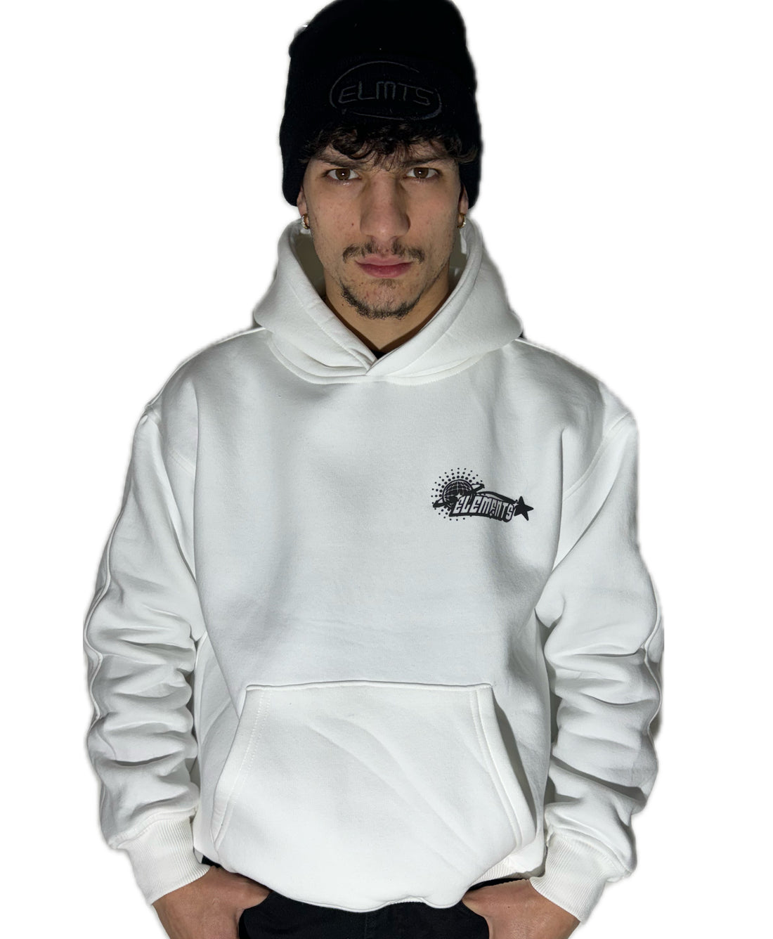 PERFECT HOODIE POLICOT WORLD LINE  WHITE/BLACK