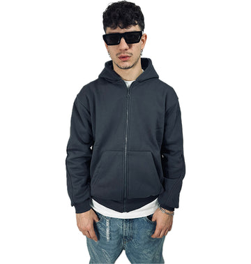 PERFECT HOODIE FULL ZIP PIOMBO