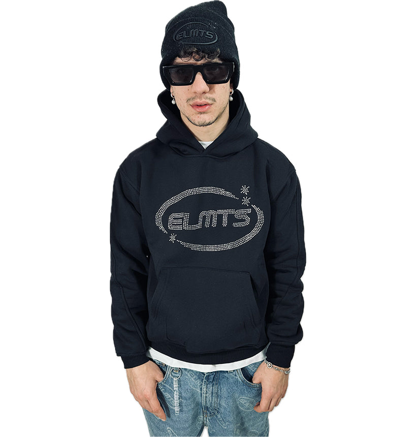 PERFECT HOODIE BLACK STRASS LOGO