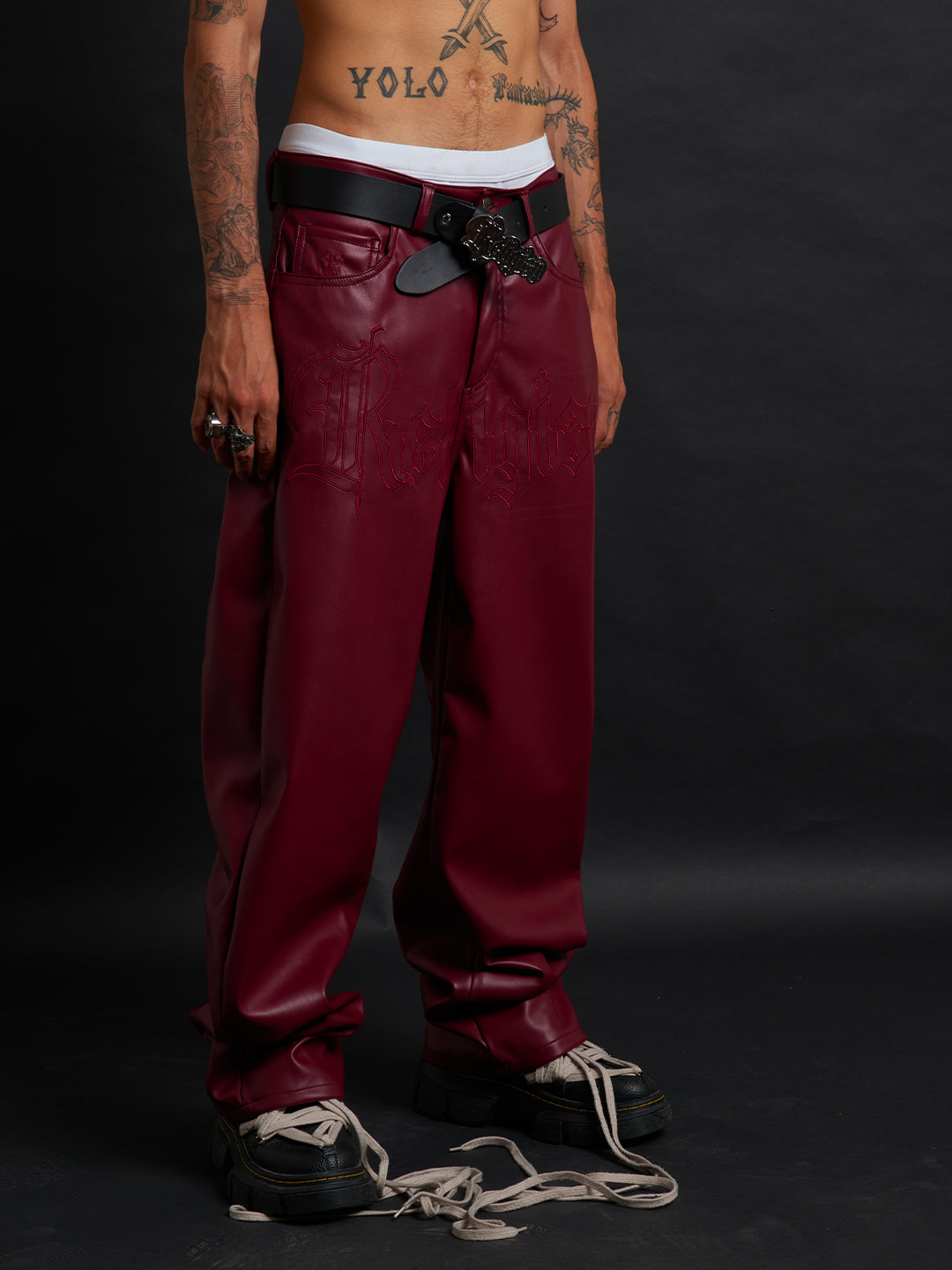 RELIC LEATHER BAGGY BORDEAUX