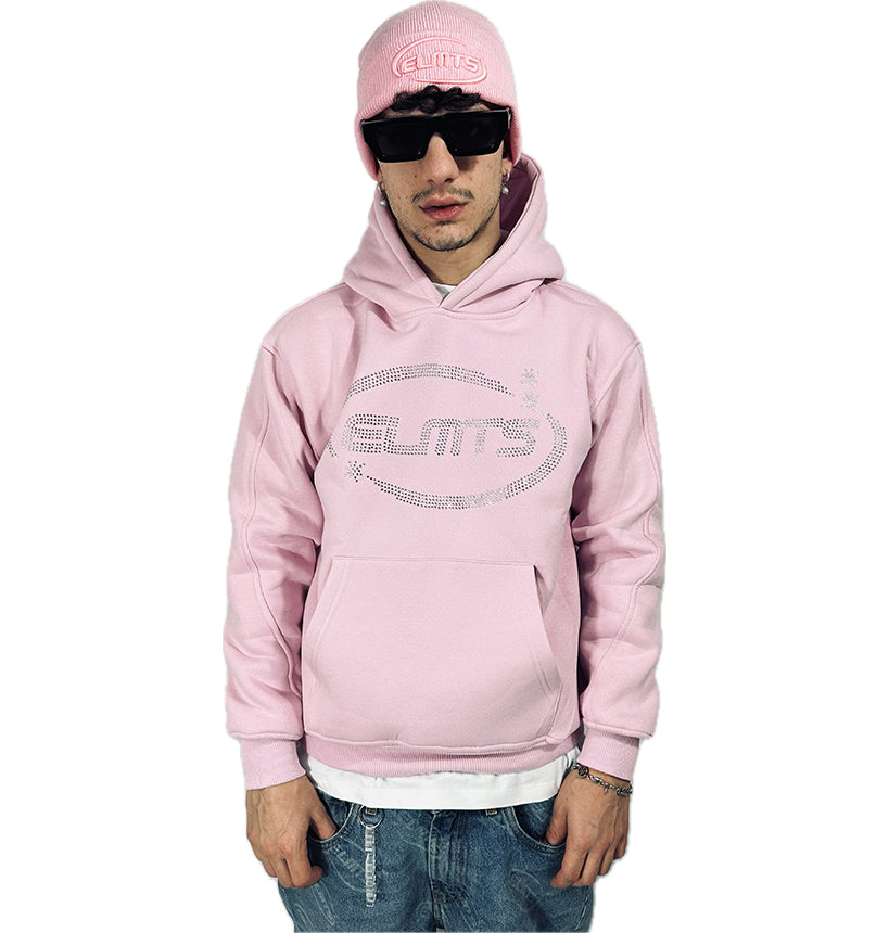 PERFECT HOODIE PINK STRASS LOGO