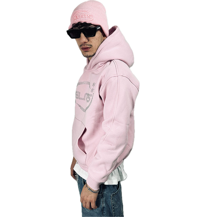 PERFECT HOODIE PINK STRASS LOGO