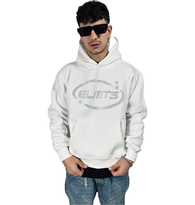 PERFECT HOODIE WHITE STRASS LOGO