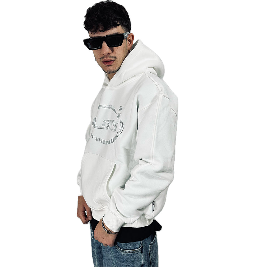 PERFECT HOODIE WHITE STRASS LOGO