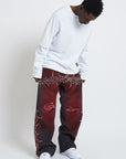 DENIM BAGGY BARBED WIRE BLACK/RED