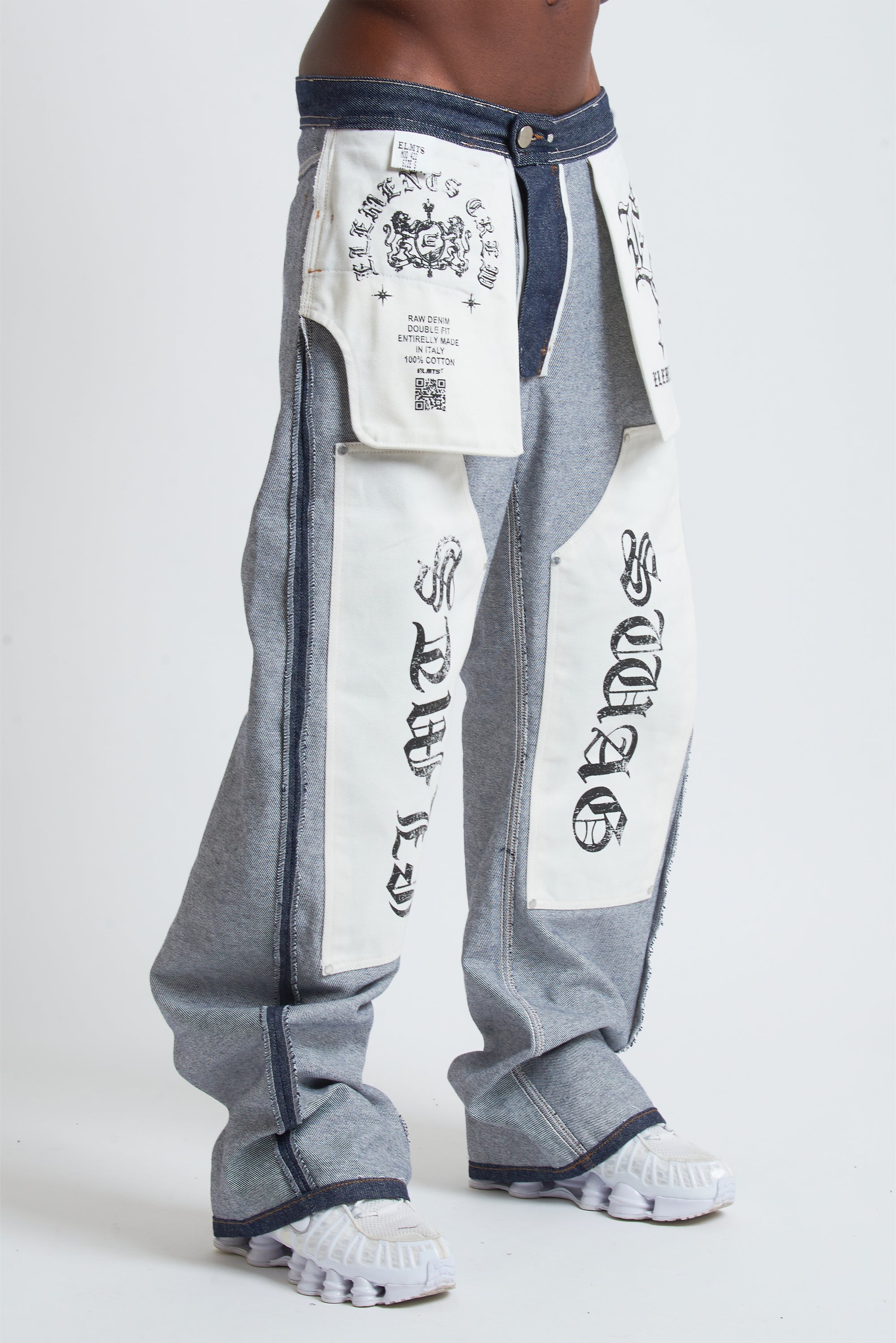 RAW DENIM BAGGY DOUBLE TWO IN ONE BLUE