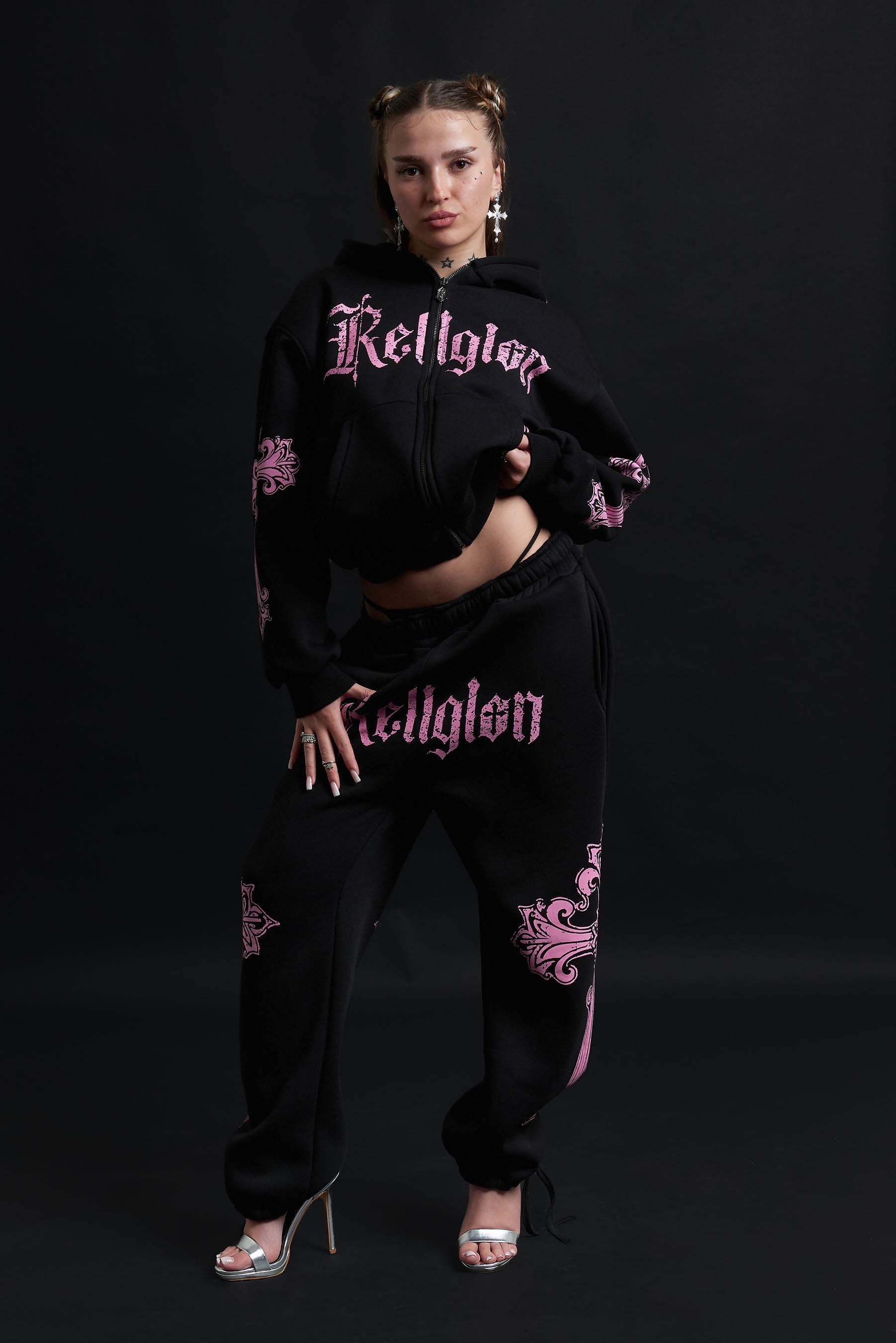 SWEATPANTS CATHEDRAL BLACK&amp;PINK