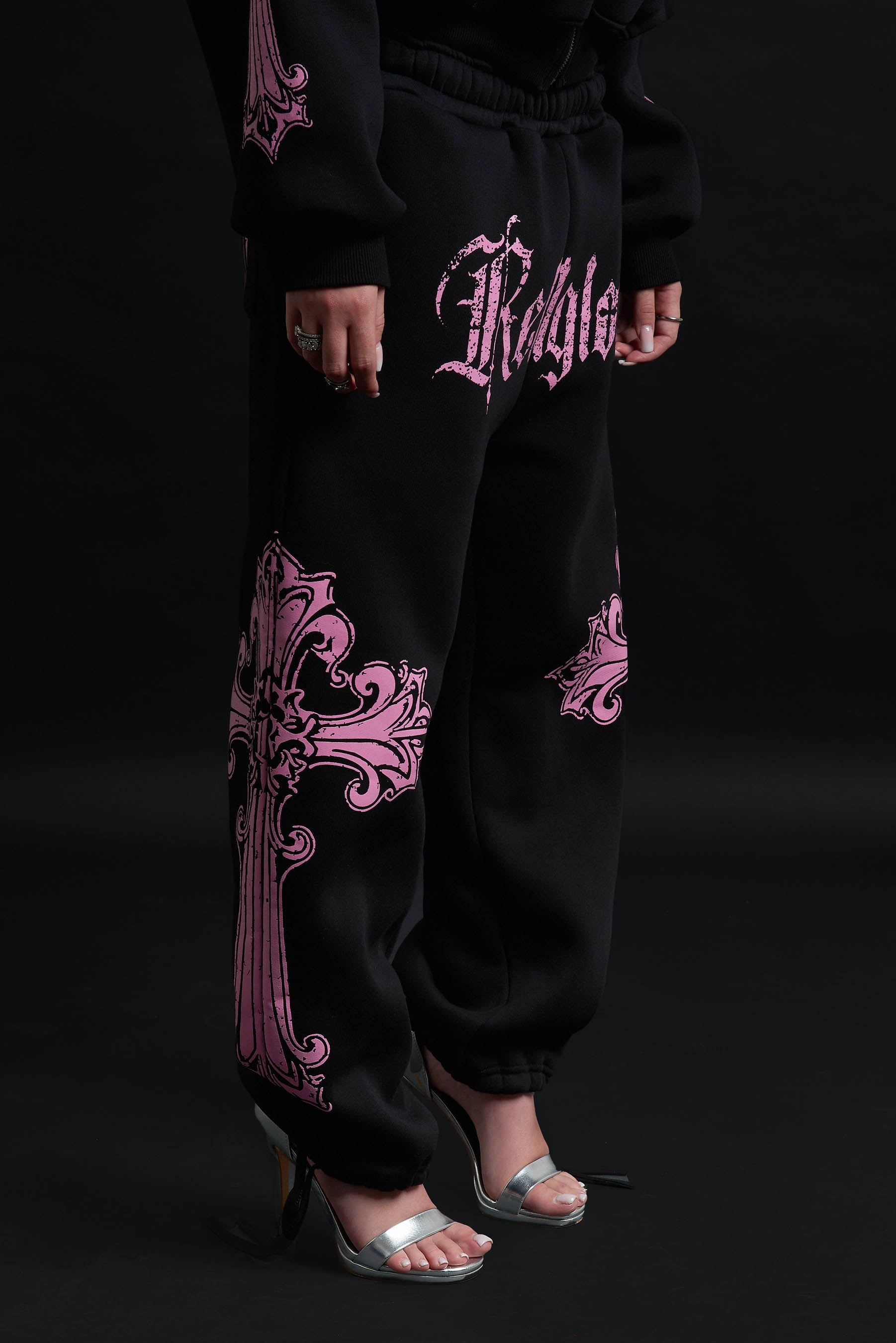 SWEATPANTS CATHEDRAL BLACK&amp;PINK