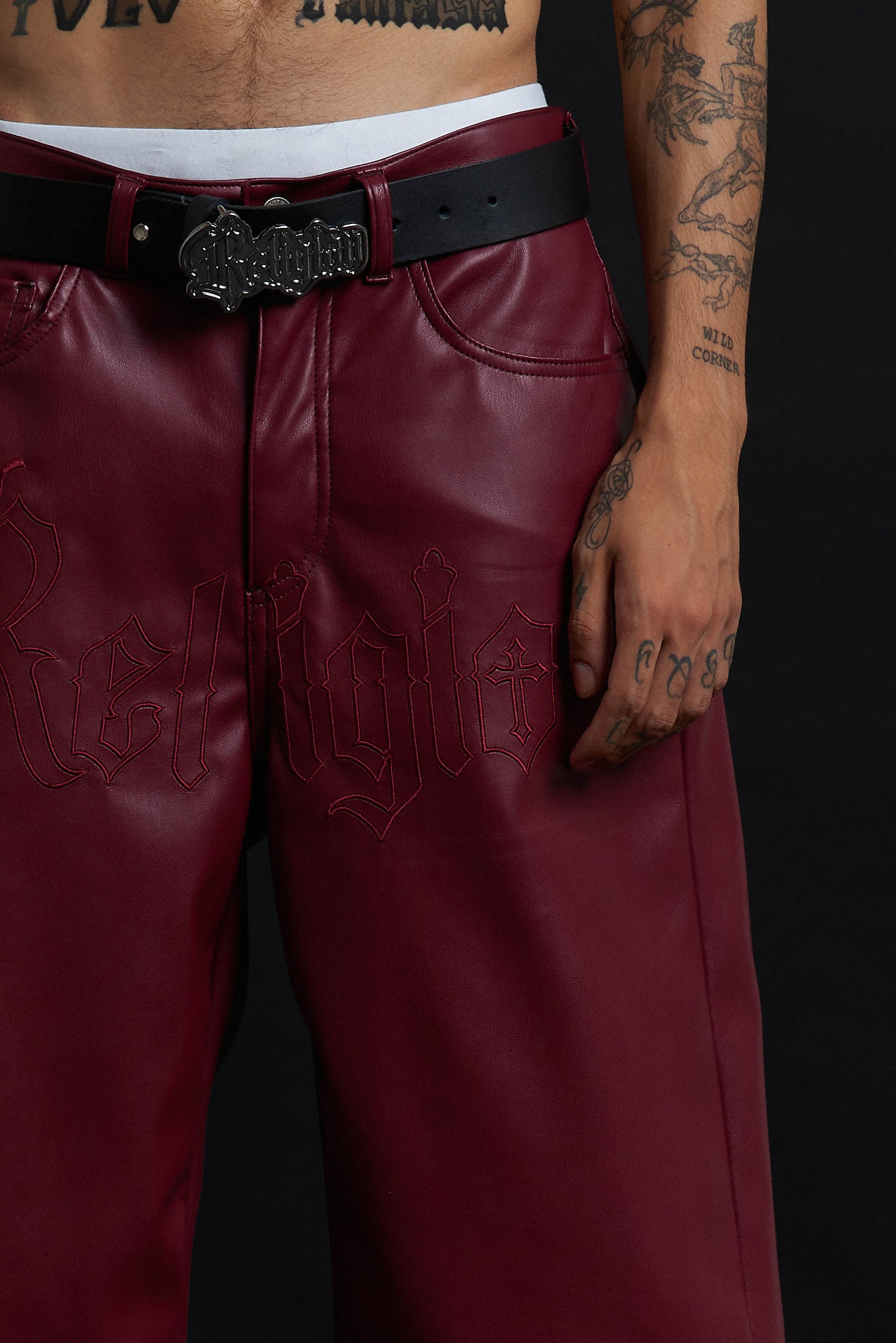 RELIC LEATHER BAGGY BORDEAUX