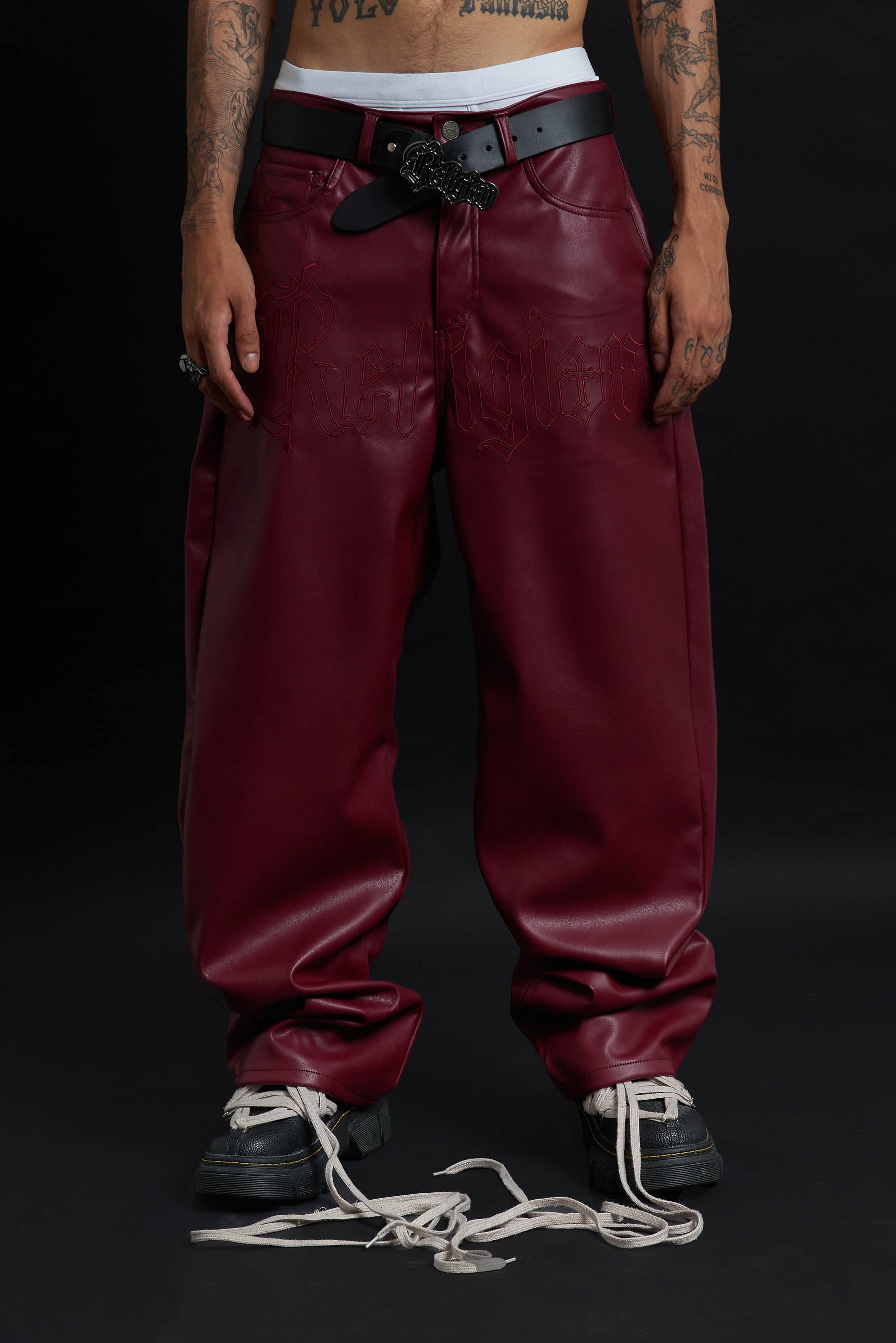 RELIC LEATHER BAGGY BORDEAUX