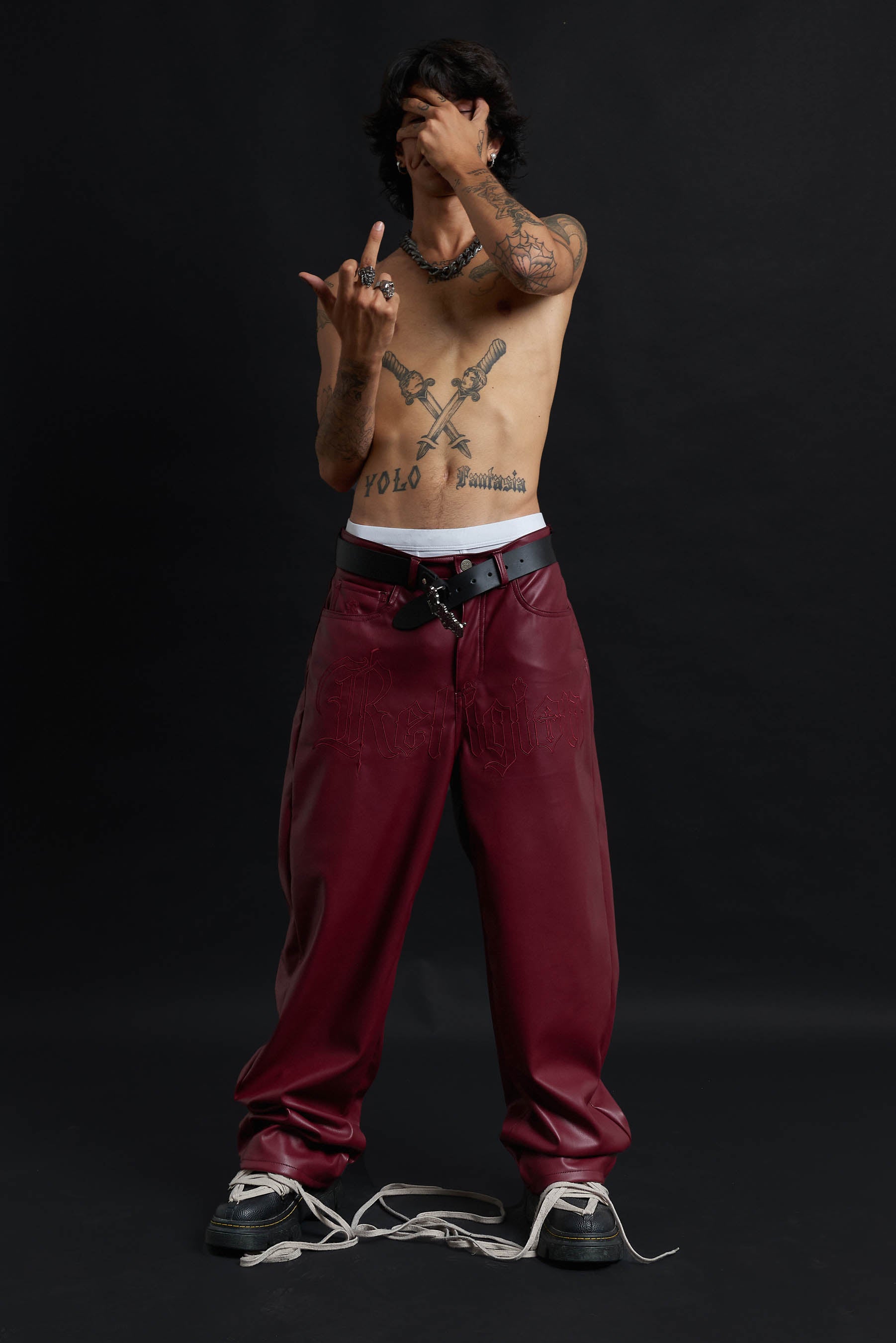 RELIC LEATHER BAGGY BORDEAUX