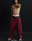 RELIC LEATHER BAGGY BORDEAUX