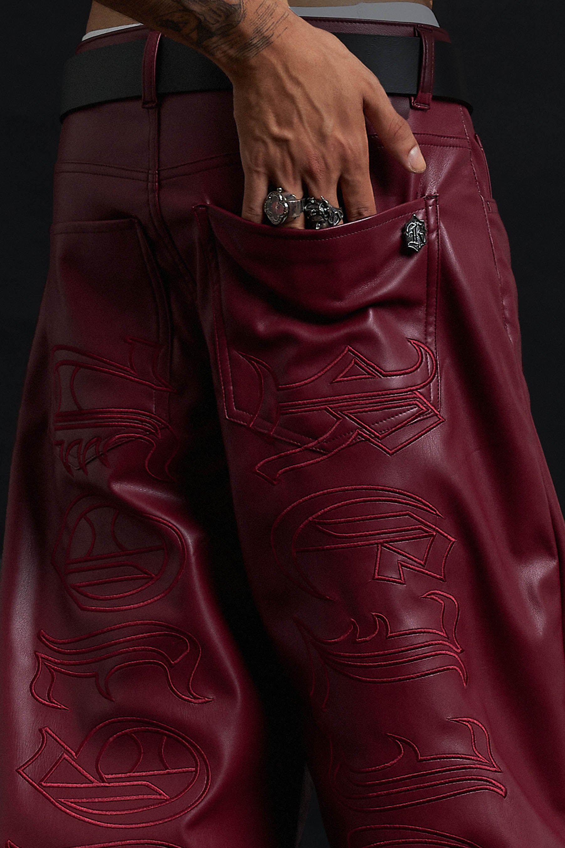 RELIC LEATHER BAGGY BORDEAUX