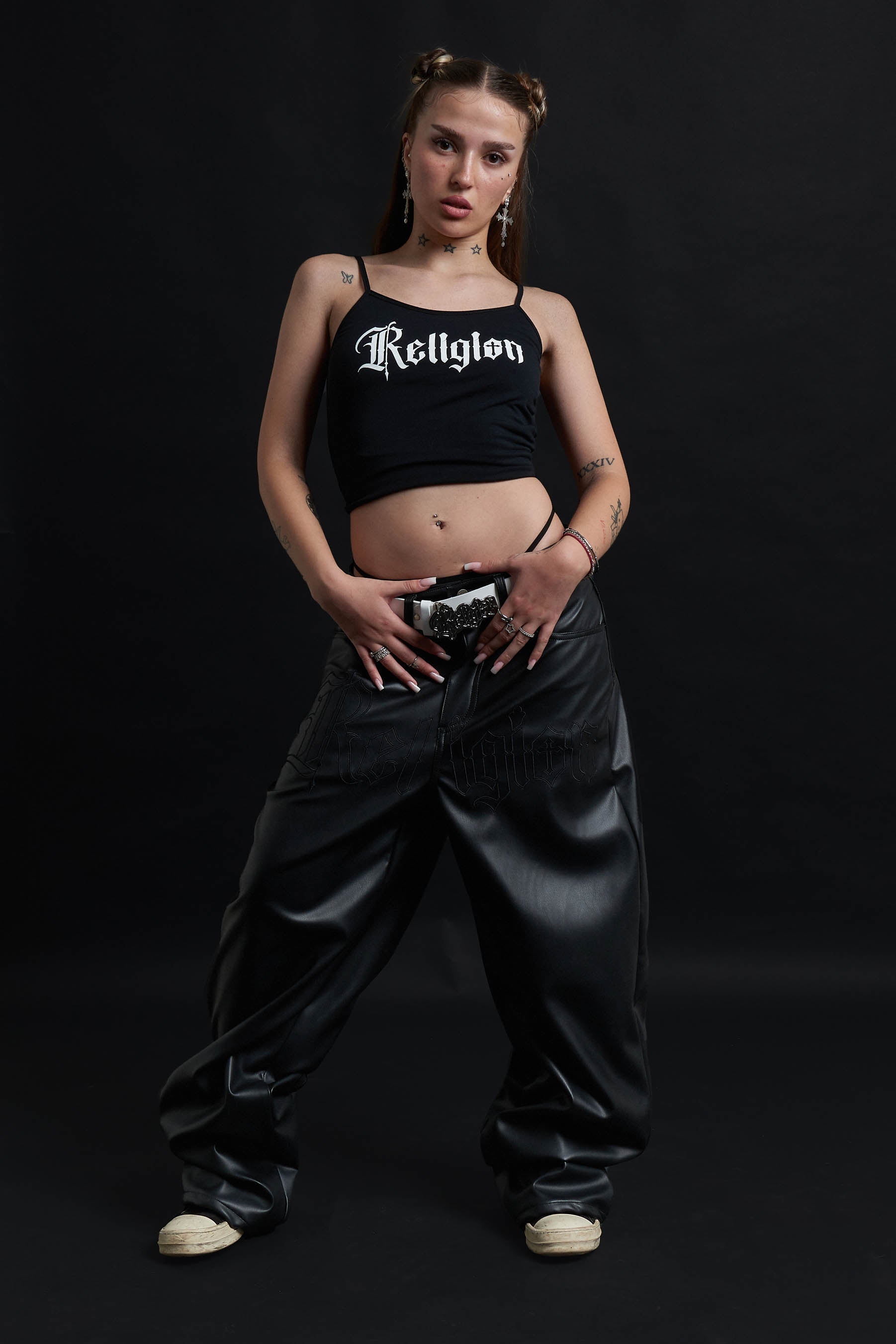 RELIC LEATHER BAGGY BLACK