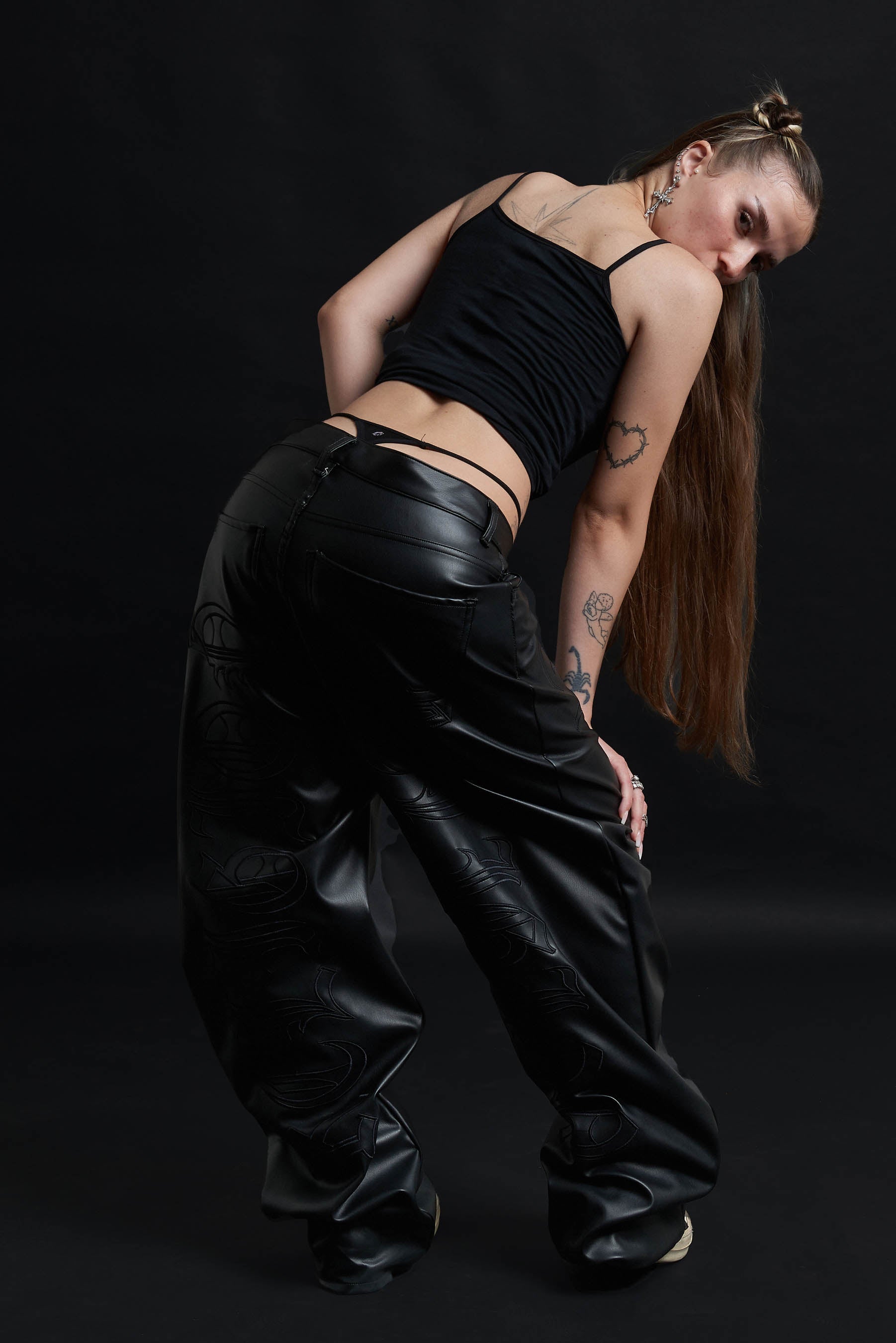 RELIC LEATHER BAGGY BLACK