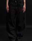 THORN BAGGY DENIM – BLACK CRIMSON
