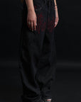 THORN BAGGY DENIM – BLACK CRIMSON