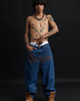 THORN BAGGY DENIM – BLUE CRIMSON