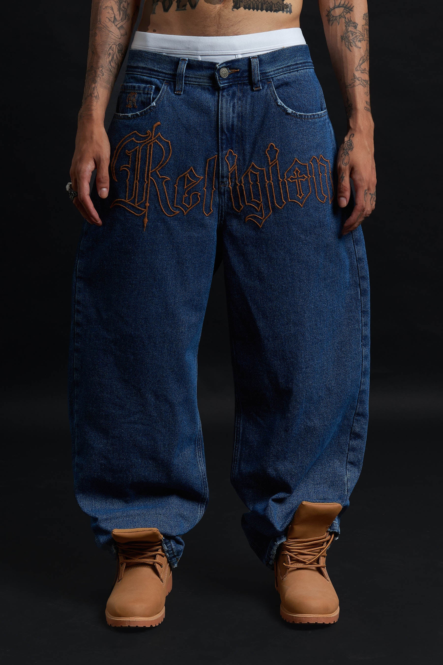 THORN BAGGY DENIM – BLUE CRIMSON