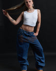 THORN BAGGY DENIM – BLUE CRIMSON