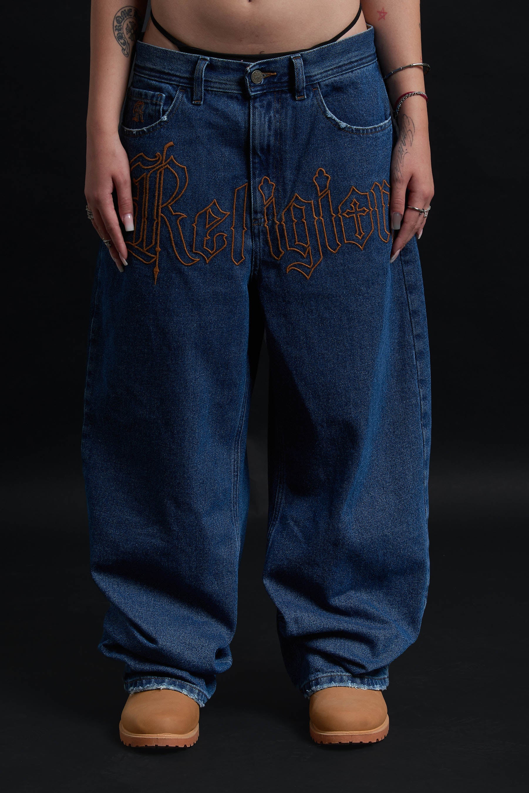 THORN BAGGY DENIM – BLUE CRIMSON