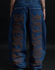 THORN BAGGY DENIM – BLUE CRIMSON
