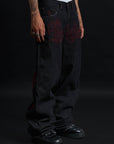 THORN BAGGY DENIM – BLACK CRIMSON