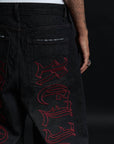 THORN BAGGY DENIM – BLACK CRIMSON