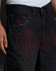 THORN BAGGY DENIM – BLACK CRIMSON