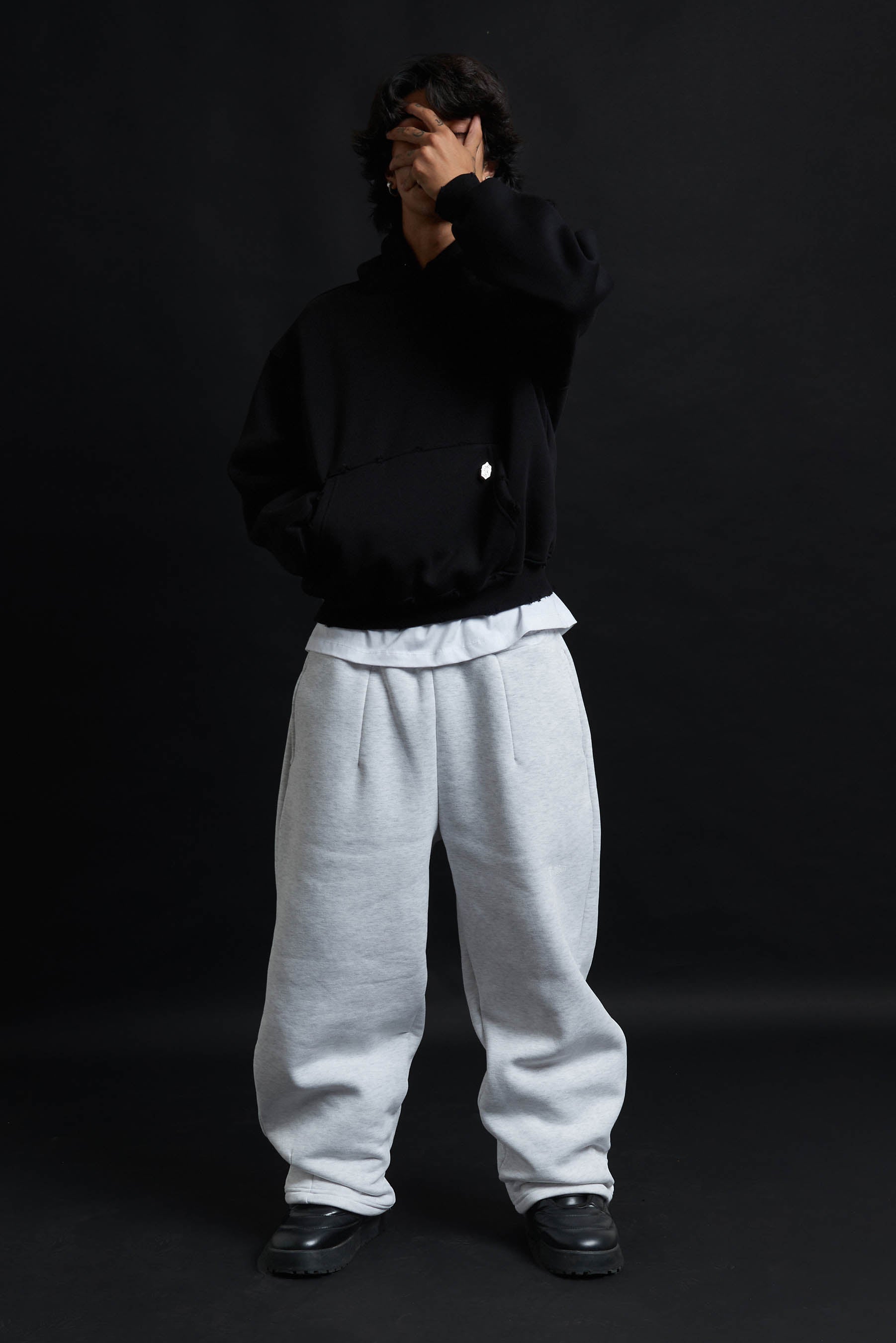 Hoodie Genesis Crop BLACK Destroyed