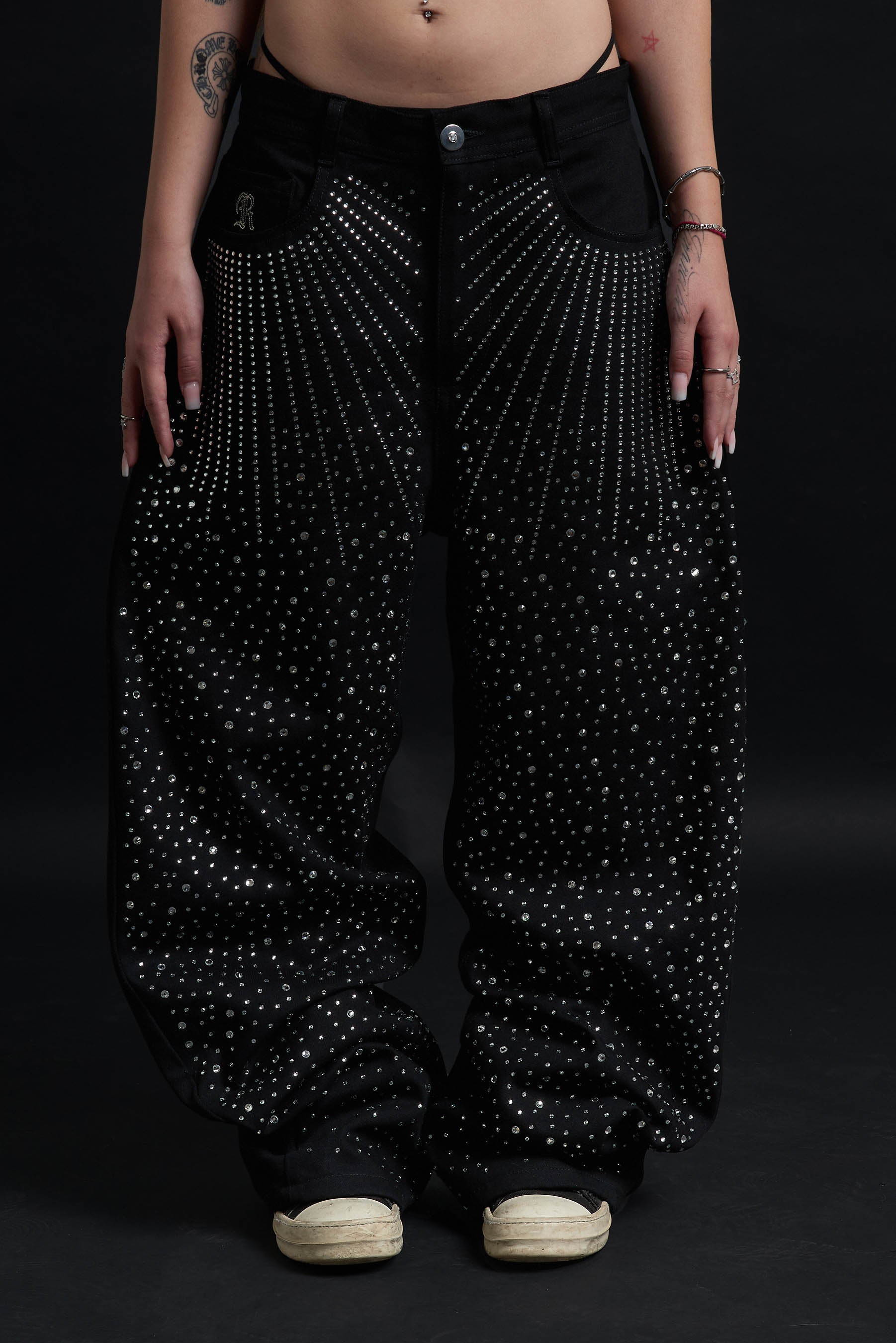 ECLIPSE RHINESTONE BAGGY BLACK